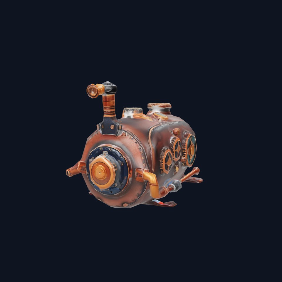 Steampunk Industrial Boiler Model Pack with Detailed Machinery